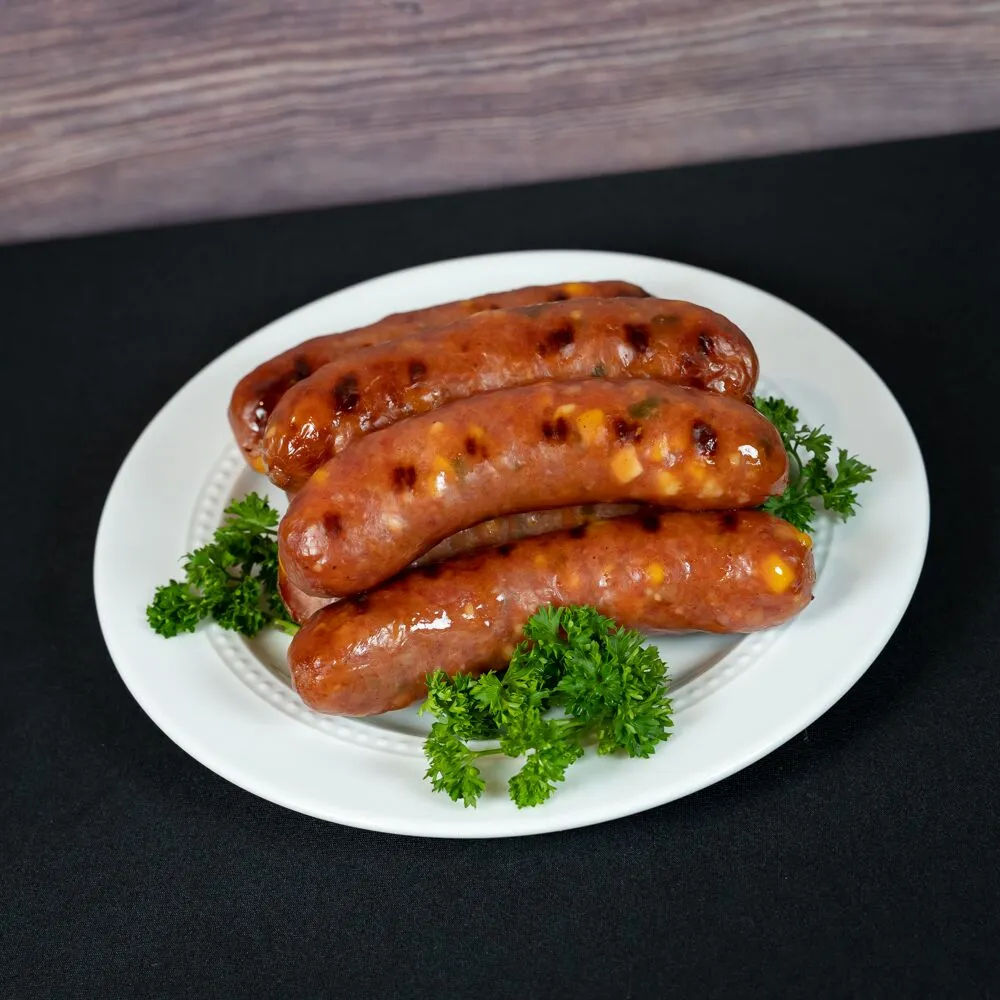 Smoked Bratwurst with Jalapeno and Cheddar Cheese