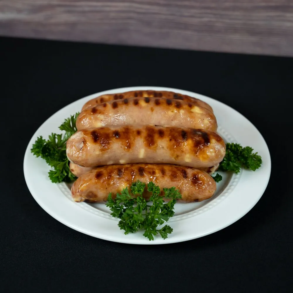 Cooked Chicken Bacon Swiss Brats